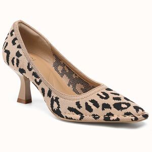 CommuteEase Solid Color Stiletto Pumps Leopard Print women’s size‎ 8.5